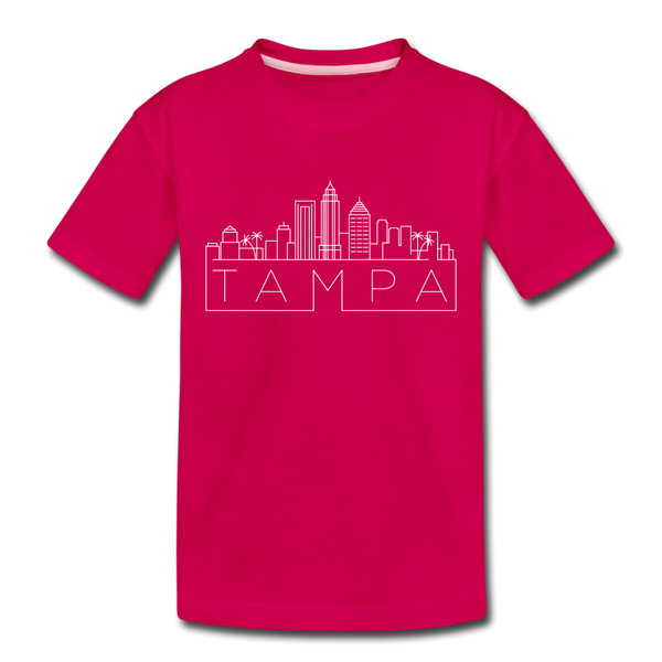 Tampa, Florida Toddler T-Shirt - Skyline Tampa Toddler Tee - dark pink