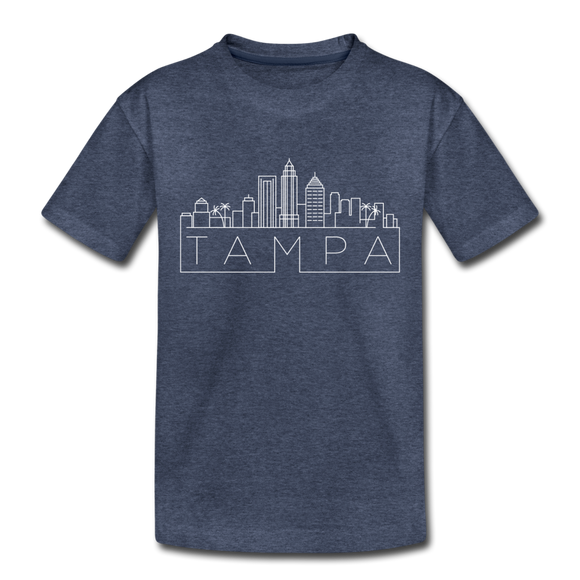 Tampa, Florida Toddler T-Shirt - Skyline Tampa Toddler Tee - heather blue