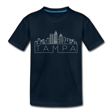 Tampa, Florida Toddler T-Shirt - Skyline Tampa Toddler Tee - deep navy