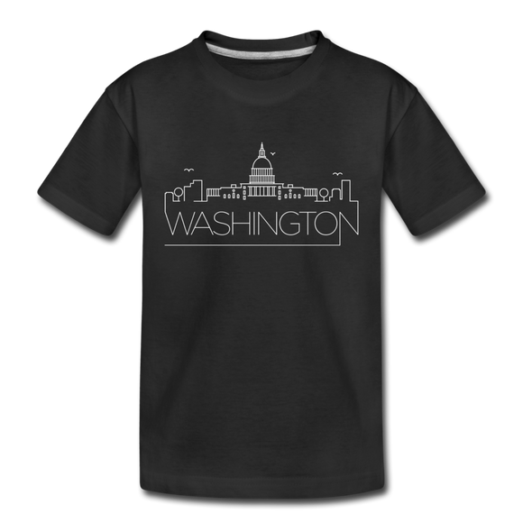 Washington DC Toddler T-Shirt - Skyline Washington DC Toddler Tee - black