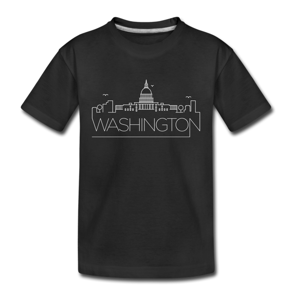 Washington DC Toddler T-Shirt - Skyline Washington DC Toddler Tee - black