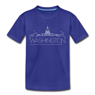Washington DC Toddler T-Shirt - Skyline Washington DC Toddler Tee - royal blue