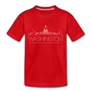 Washington DC Toddler T-Shirt - Skyline Washington DC Toddler Tee - red