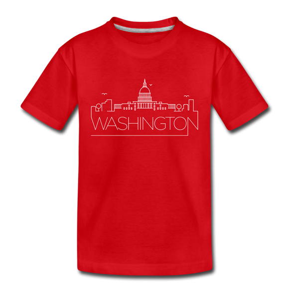 Washington DC Toddler T-Shirt - Skyline Washington DC Toddler Tee - red