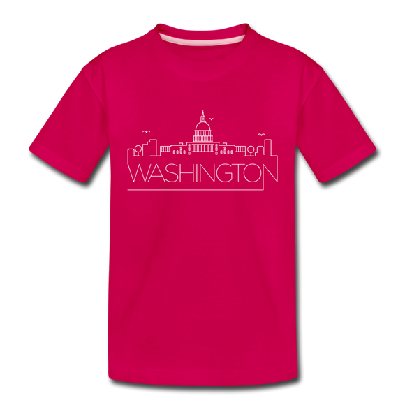 Washington DC Toddler T-Shirt - Skyline Washington DC Toddler Tee - dark pink
