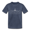 Washington DC Toddler T-Shirt - Skyline Washington DC Toddler Tee - heather blue
