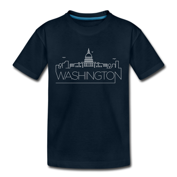 Washington DC Toddler T-Shirt - Skyline Washington DC Toddler Tee - deep navy