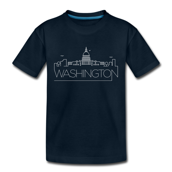 Washington DC Toddler T-Shirt - Skyline Washington DC Toddler Tee - deep navy