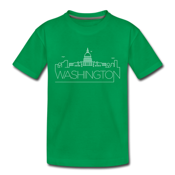 Washington DC Toddler T-Shirt - Skyline Washington DC Toddler Tee - kelly green