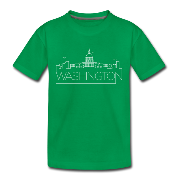 Washington DC Toddler T-Shirt - Skyline Washington DC Toddler Tee - kelly green