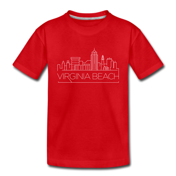Virginia Beach, Virginia Toddler T-Shirt - Skyline Virginia Beach Toddler Tee - red