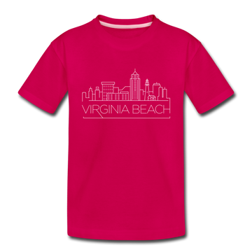 Virginia Beach, Virginia Toddler T-Shirt - Skyline Virginia Beach Toddler Tee - dark pink