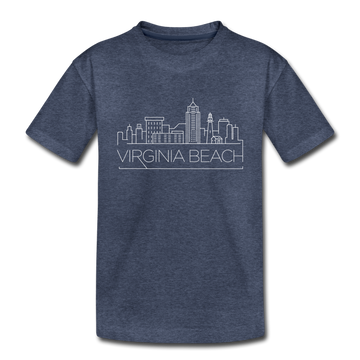 Virginia Beach, Virginia Toddler T-Shirt - Skyline Virginia Beach Toddler Tee - heather blue