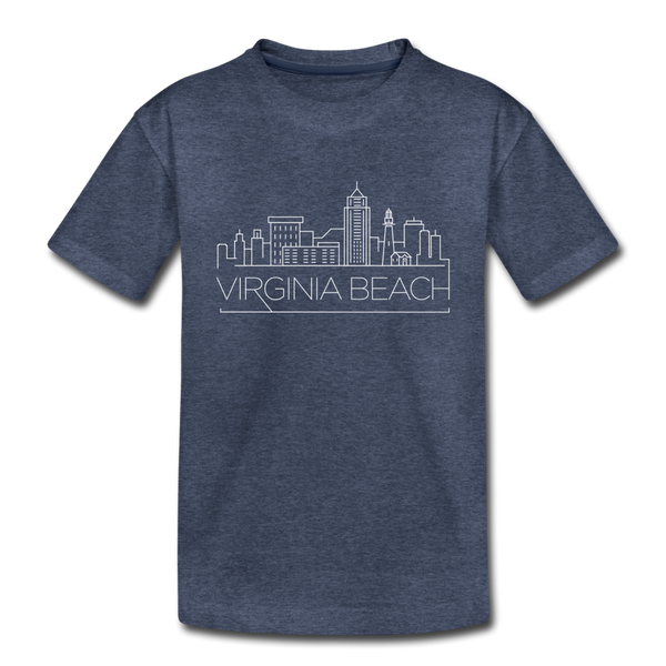 Virginia Beach, Virginia Toddler T-Shirt - Skyline Virginia Beach Toddler Tee - heather blue