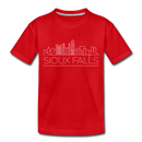 Sioux Falls, South Dakota Toddler T-Shirt - Skyline Sioux Falls Toddler Tee - red