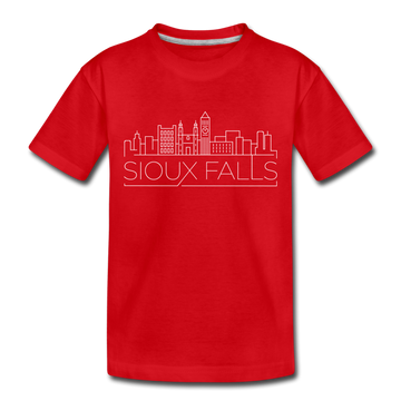 Sioux Falls, South Dakota Toddler T-Shirt - Skyline Sioux Falls Toddler Tee - red