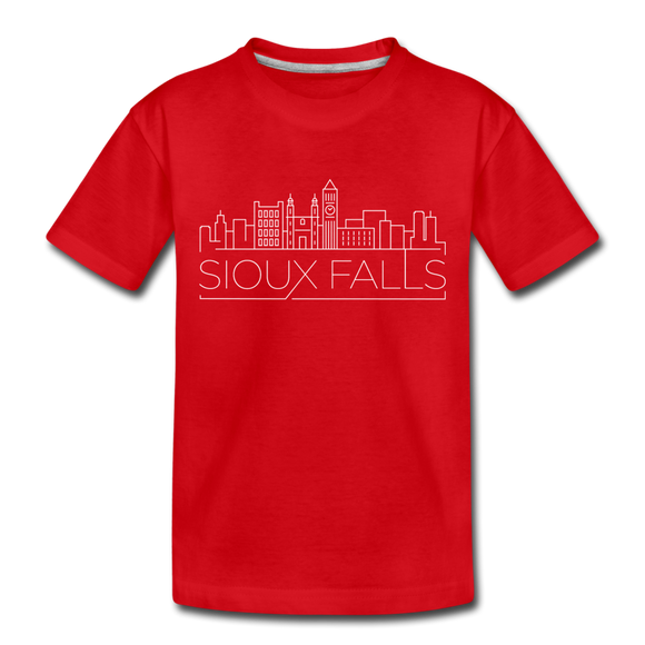 Sioux Falls, South Dakota Toddler T-Shirt - Skyline Sioux Falls Toddler Tee - red