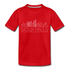 Sioux Falls, South Dakota Toddler T-Shirt - Skyline Sioux Falls Toddler Tee - red