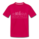 Sioux Falls, South Dakota Toddler T-Shirt - Skyline Sioux Falls Toddler Tee - dark pink