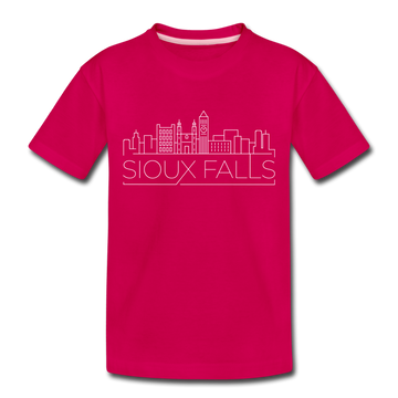 Sioux Falls, South Dakota Toddler T-Shirt - Skyline Sioux Falls Toddler Tee - dark pink