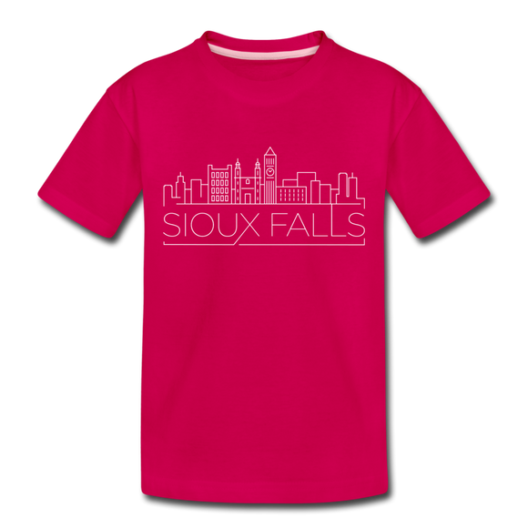 Sioux Falls, South Dakota Toddler T-Shirt - Skyline Sioux Falls Toddler Tee - dark pink