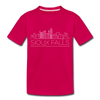 Sioux Falls, South Dakota Toddler T-Shirt - Skyline Sioux Falls Toddler Tee - dark pink