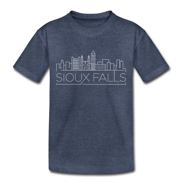Sioux Falls, South Dakota Toddler T-Shirt - Skyline Sioux Falls Toddler Tee - heather blue