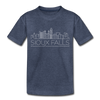 Sioux Falls, South Dakota Toddler T-Shirt - Skyline Sioux Falls Toddler Tee - heather blue