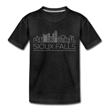 Sioux Falls, South Dakota Toddler T-Shirt - Skyline Sioux Falls Toddler Tee - charcoal gray