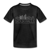 Sioux Falls, South Dakota Toddler T-Shirt - Skyline Sioux Falls Toddler Tee - charcoal gray