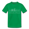 Sioux Falls, South Dakota Toddler T-Shirt - Skyline Sioux Falls Toddler Tee - kelly green
