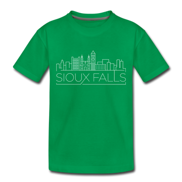 Sioux Falls, South Dakota Toddler T-Shirt - Skyline Sioux Falls Toddler Tee - kelly green