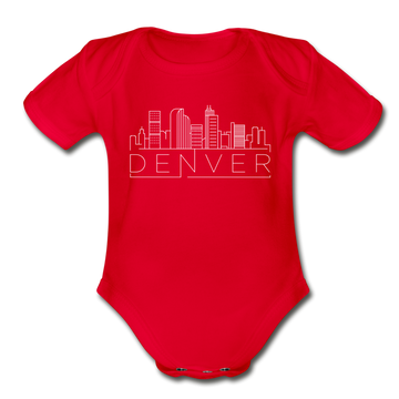 Denver, Colorado Baby Bodysuit - Organic Skyline Denver Baby Bodysuit - red