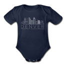 Denver, Colorado Baby Bodysuit - Organic Skyline Denver Baby Bodysuit - dark navy