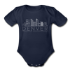 Denver, Colorado Baby Bodysuit - Organic Skyline Denver Baby Bodysuit - dark navy