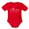 Albuquerque, New Mexico Baby Bodysuit - Organic Skyline Albuquerque Baby Bodysuit - red