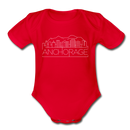 Anchorage, Alaska Baby Bodysuit - Organic Skyline Anchorage Baby Bodysuit - red