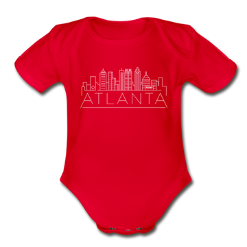 Atlanta, Georgia Baby Bodysuit - Organic Skyline Atlanta Baby Bodysuit - red