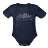 Atlanta, Georgia Baby Bodysuit - Organic Skyline Atlanta Baby Bodysuit - dark navy