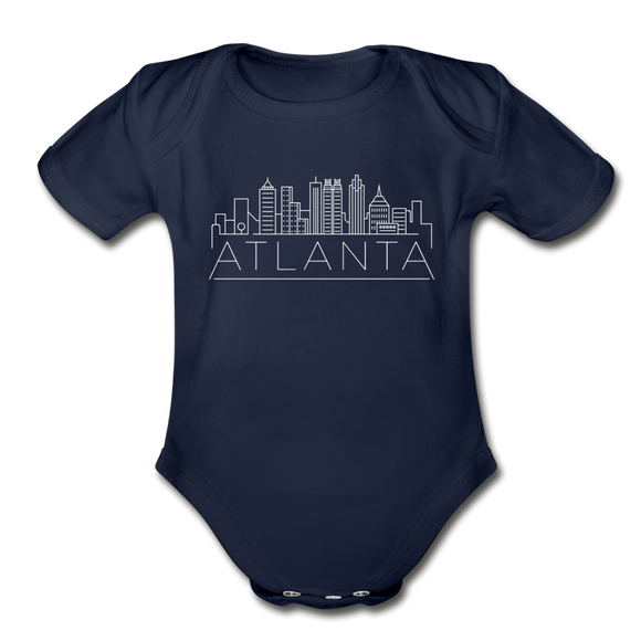 Atlanta, Georgia Baby Bodysuit - Organic Skyline Atlanta Baby Bodysuit - dark navy