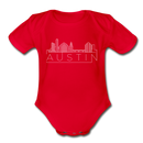 Austin, Texas Baby Bodysuit - Organic Skyline Austin Baby Bodysuit - red
