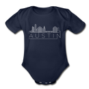 Austin, Texas Baby Bodysuit - Organic Skyline Austin Baby Bodysuit - dark navy