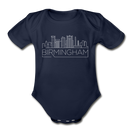 Birmingham, Alabama Baby Bodysuit - Organic Skyline Birmingham Baby Bodysuit - dark navy