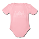 Buffalo, New York Baby Bodysuit - Organic Skyline Buffalo Baby Bodysuit - light pink