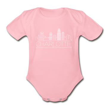 Charlotte, North Carolina Baby Bodysuit - Organic Skyline Charlotte Baby Bodysuit - light pink