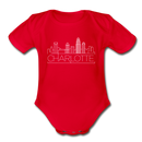 Charlotte, North Carolina Baby Bodysuit - Organic Skyline Charlotte Baby Bodysuit - red