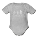 Charlotte, North Carolina Baby Bodysuit - Organic Skyline Charlotte Baby Bodysuit - heather gray