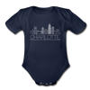 Charlotte, North Carolina Baby Bodysuit - Organic Skyline Charlotte Baby Bodysuit - dark navy