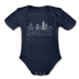 Charlotte, North Carolina Baby Bodysuit - Organic Skyline Charlotte Baby Bodysuit - dark navy