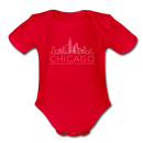 Chicago, Illinois Baby Bodysuit - Organic Skyline Chicago Baby Bodysuit - red